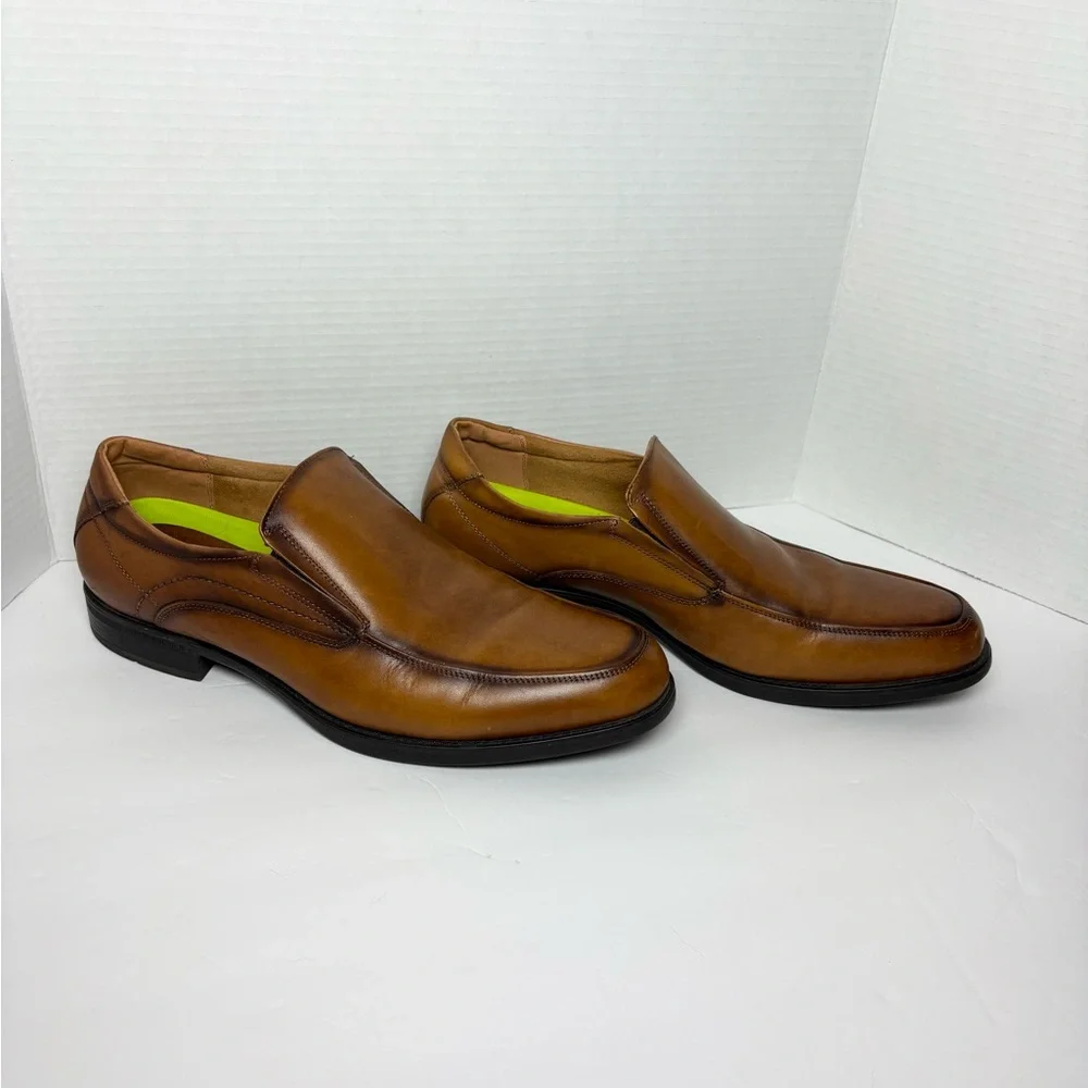 Florsheim Men’s Midtown Moc Toe Slip-On Loafers Cognac Dress Shoe Round Toe 13D‎